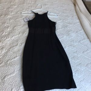 Zara black dress with sheer cutout NWT